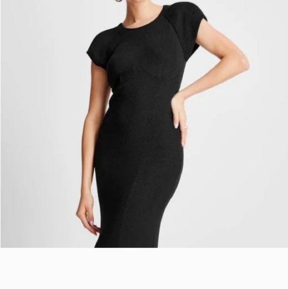 COPY - Future Collective Black Sweater midi Dress - Picture 1 of 10